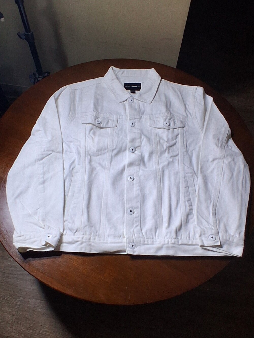 Men's White Denim Jacket - Classic Button-Up